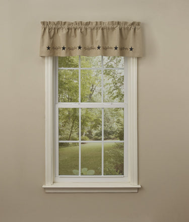 Star Vine Embroidered Lined Valance 60